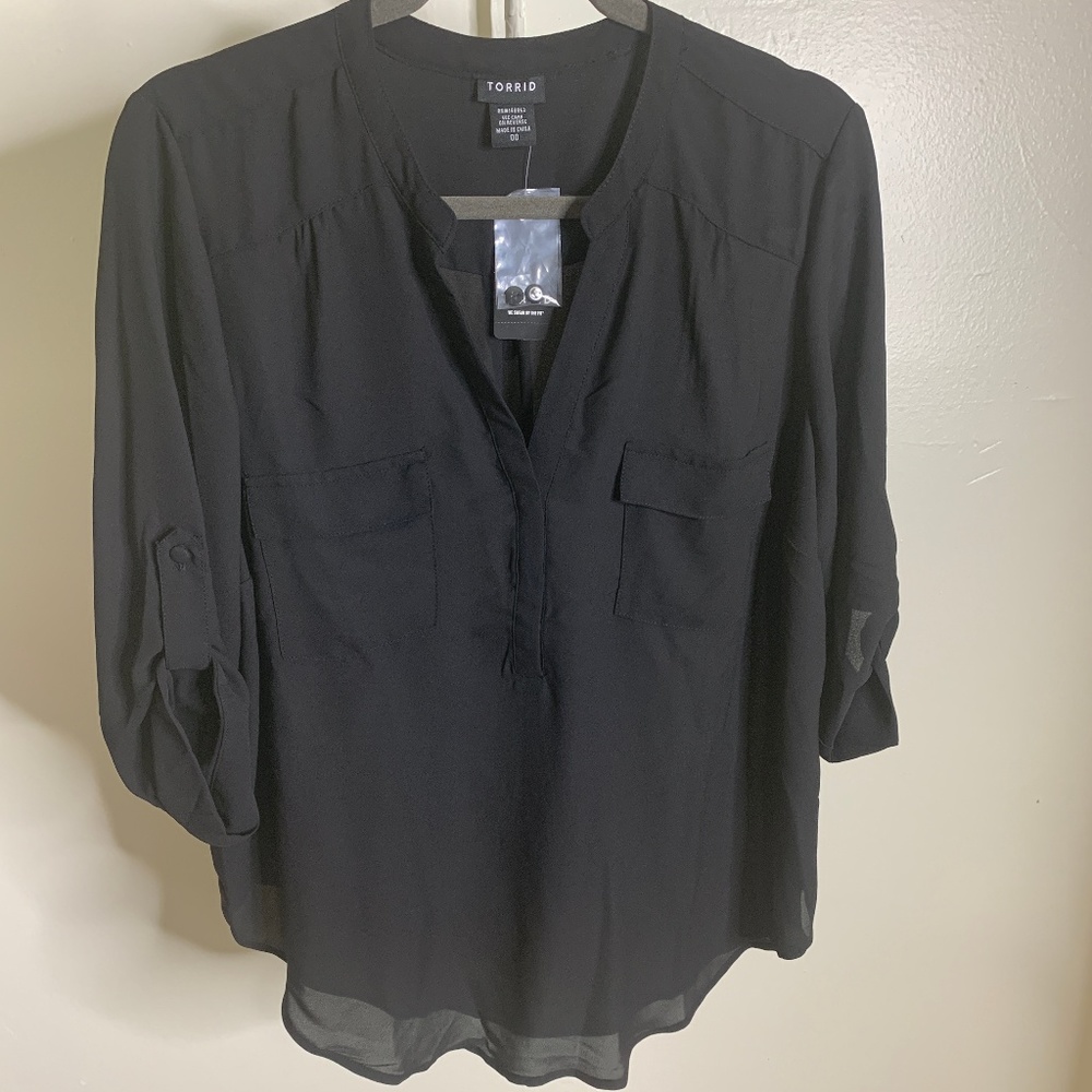 3/4 Sleeve Black Blouse BNWT